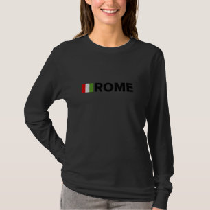 Cool Vintage Roma Italia Skyline with Italy Flag, T-Shirt