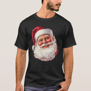 Cool Vintage Santa Claus Face Funny Christmas Old T-Shirt