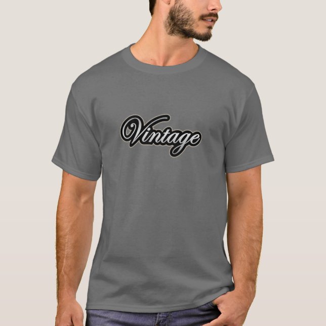 Cool Vintage Silver Black Colours T-Shirt (Front)