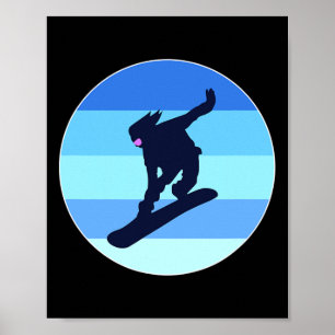 Cool Vintage Snowboarder Backcountry Snowboarding Poster