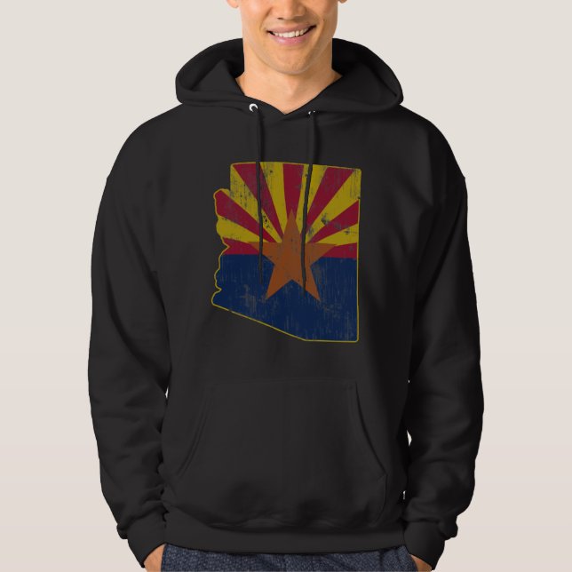 Cool Vintage State of Arizona Flag Outline Hoodie (Front)