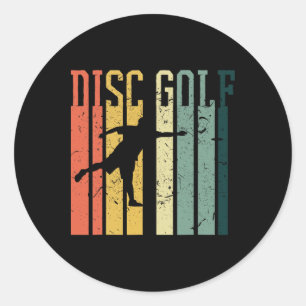 Cool Vintage Style Disc Golf Design Designs Retro Classic Round Sticker