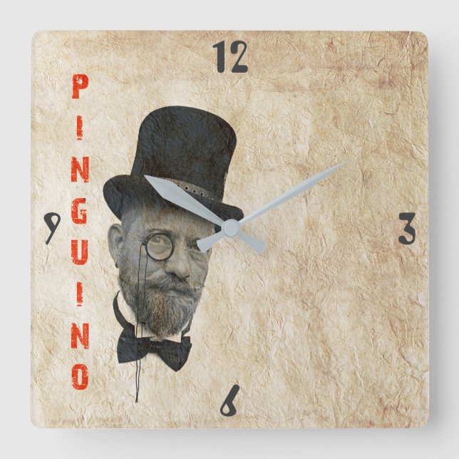 Cool Vintage Style Wall Clock! Square Wall Clock (Front)