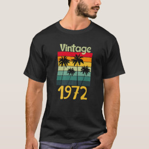 Cool Vintage T 1972 50Th Birthday Retro Palm Trees T-Shirt