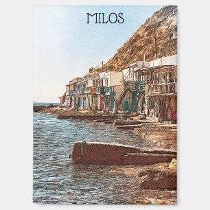Cool Vintage Travel Milos Greece Magnet