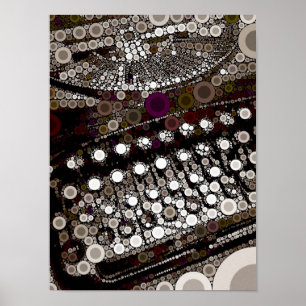 Cool Vintage Typewriter Modern Design Pop Art Poster
