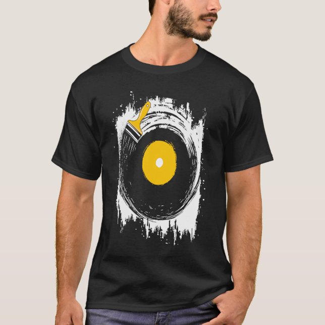 cool vinyl record  graphic  vinyl record music T-Shirt (Front)