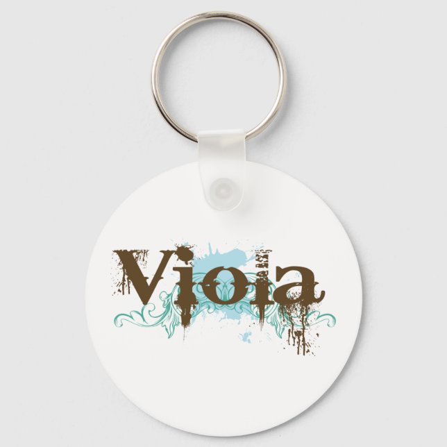 Cool Viola Grunge Gift Key Ring (Front)