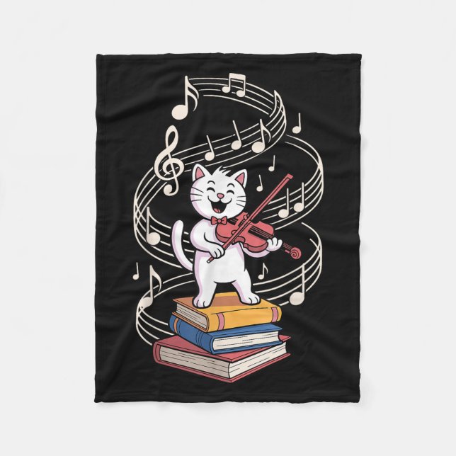 Cool Violin Art For Men Women Kid Violin Player Mu Fleece Blanket (Front)