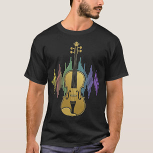 Cool Violin Art for Men Women Kids Colorful Sound  T-Shirt