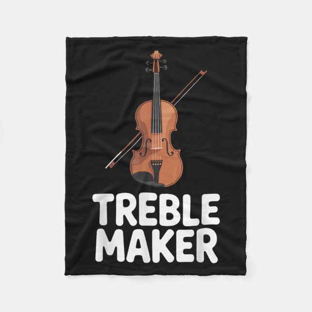 Cool Violin Art For Men Women Violinist Violin Pla Fleece Blanket (Front)