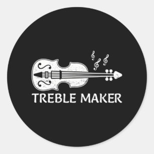 Cool Violin Player Art For Violinist Viola Lover Classic Round Sticker