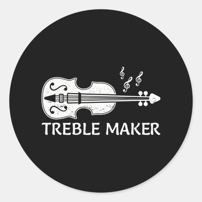 Cool Violin Player Art For Violinist Viola Lover Classic Round Sticker (Front)