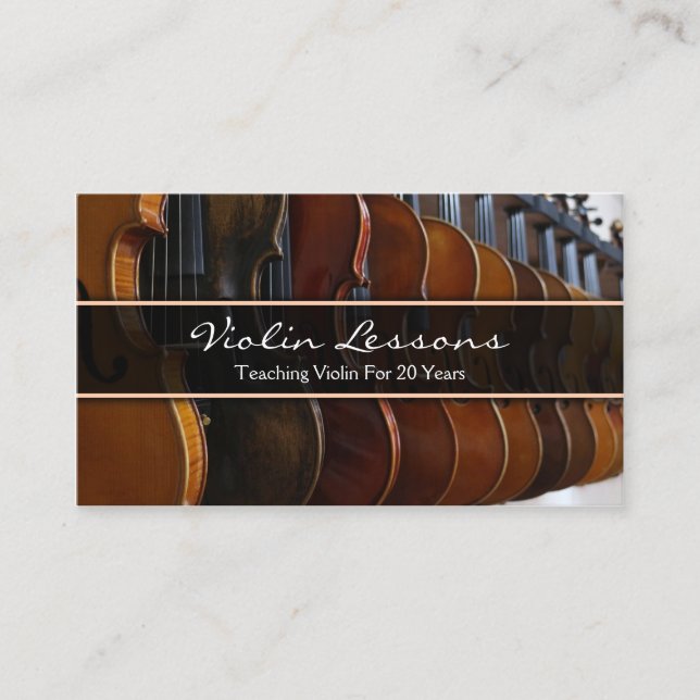 Cool Violin / Violinist Photograph - Business Card (Front)