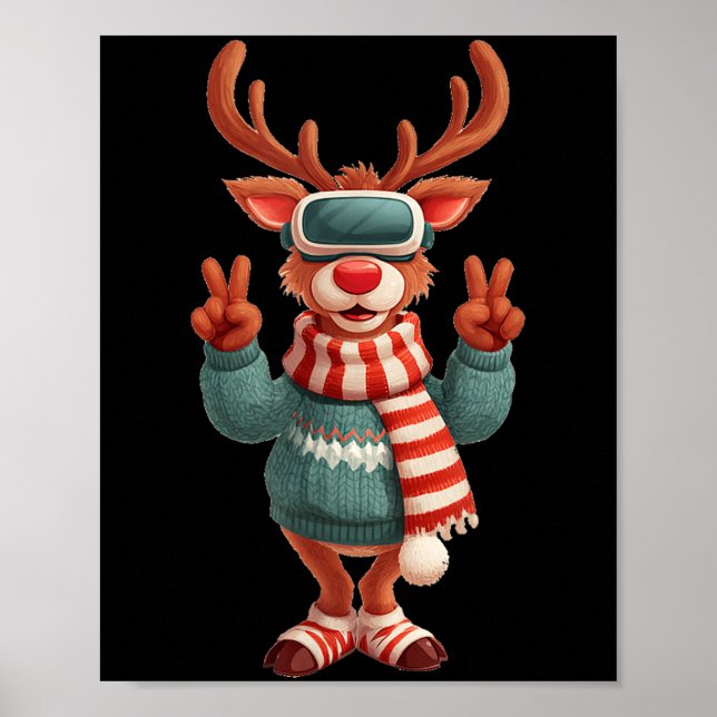 Cool Virtual Reality Reindeer Costume For Adults A Poster (Front)