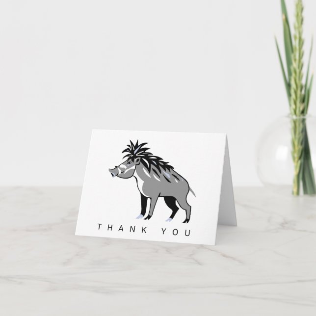 Cool - Visayan Warty PIG-Endangered animal graphic Thank You Card (Front)