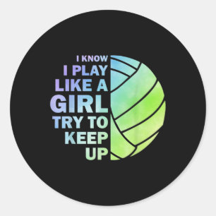 Cool Volleyball For Women Girls Youth Volleyball T Classic Round Sticker