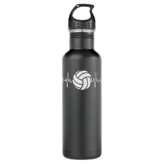 Cool Volleyball Heartbeat Design Men Women Volleyb 710 Ml Water Bottle