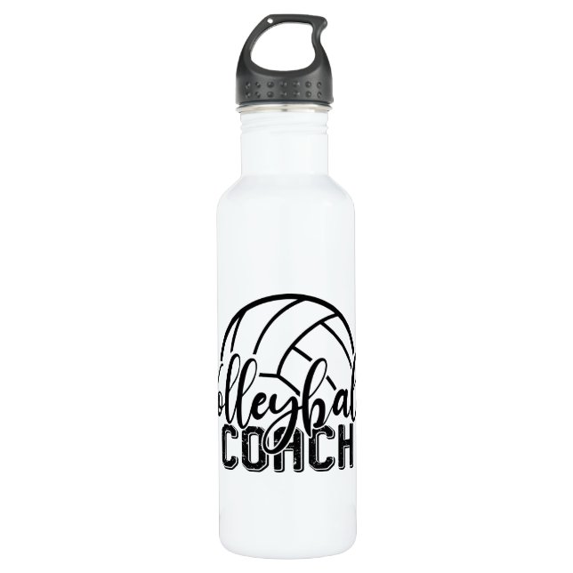 cool volleyball sports coach word art 710 ml water bottle (Front)