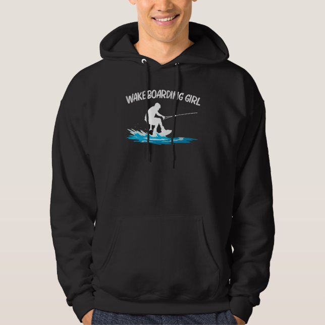 Cool Wakeboarding For Girls Kid Wakeboard Surfer W Hoodie (Front)