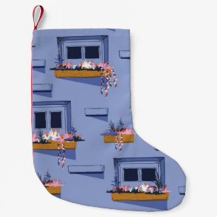 Cool Wall Windows Summer Pattern Small Christmas Stocking