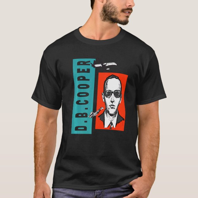 Cool Wanted D B Cooper Sketch Cryptid Urban Legend T-Shirt (Front)