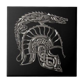 Cool Warrior Metallic Dragon Helmet Tile