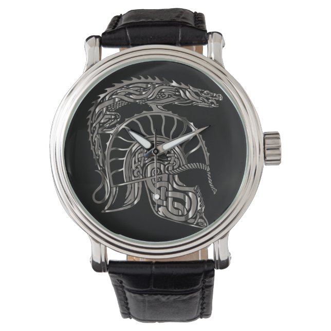 Cool Warrior Metallic Dragon Helmet Watch (Front)