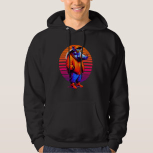 Cool Warthog Modern Urban Style Sunset Retro Art Hoodie