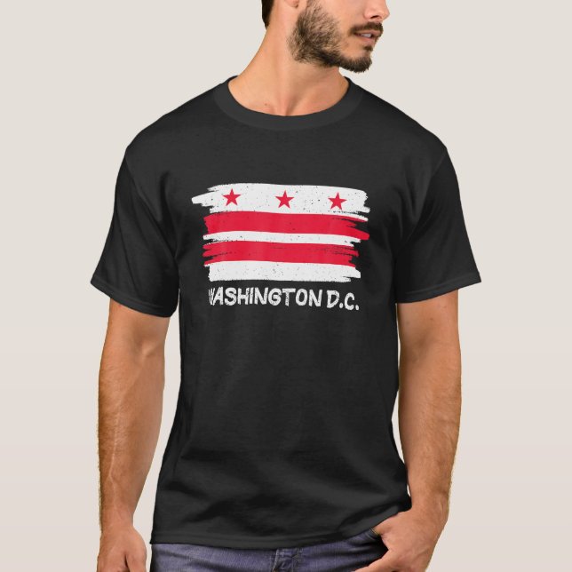 Cool Washington D C Flag T Shirt (Front)