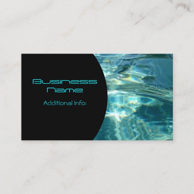 Cool Water Background Business Card 6 (Front)