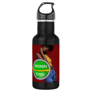 COOL! Water Bottle (18 oz) Black - Custom