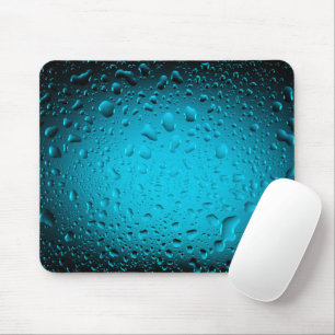 Cool water drops blue mouse pad