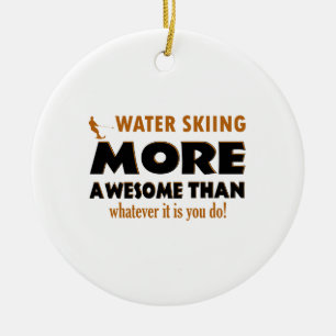 Cool Water Skiing designs Ceramic Tree Decoration