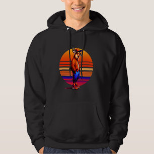 Cool Waterbuck Modern Urban Style Sunset Retro Art Hoodie
