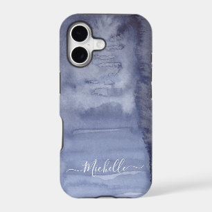 Cool Watercolor Abstract Blue Ink Case-Mate iPhon