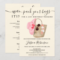 Cool watercolor beach bag birthday program weekend