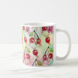 Cool watercolor cherries illustration pattern coffee mug