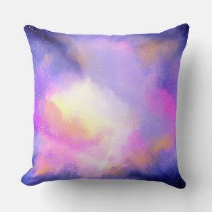Cool Watercolor Design with Surreal Clouds Cushion