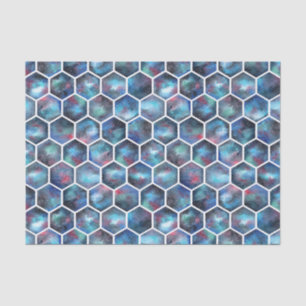 Cool watercolor galaxy honeycomb pattern tissue paper