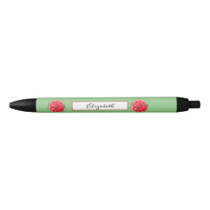 Cool Watercolor Watermelon Green Black Ink Pen