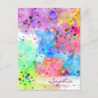 Cool watercolors peacock feathers abstract pattern