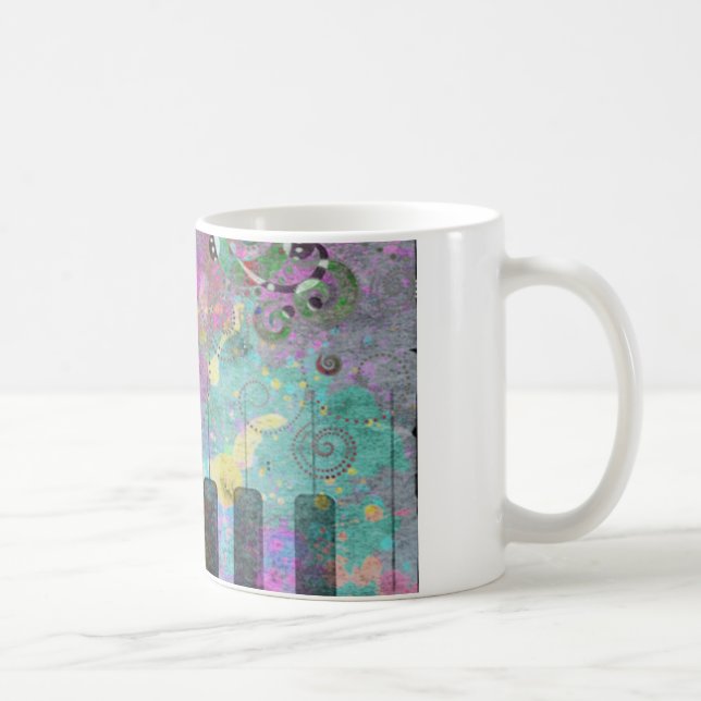 Cool Watercolors Splatters Colourful Piano Coffee Mug (Right)