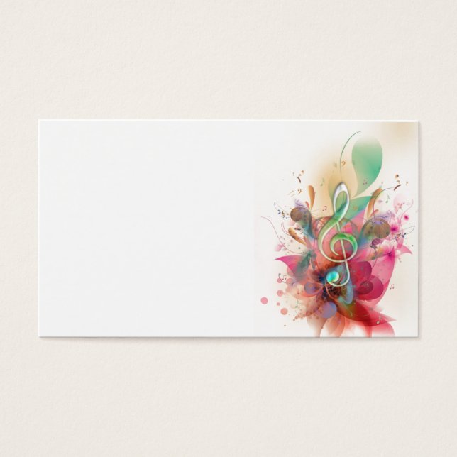 Cool watercolours treble clef music notes swirls (Front)