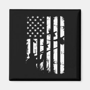 Cool Waterfowl American Vintage Usa Flag Pheasant  Magnet