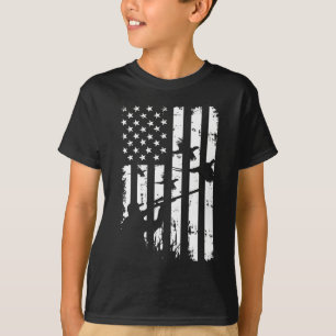 Cool Waterfowl American Vintage USA Flag Pheasant  T-Shirt