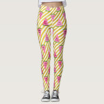 Cool Watermelon and Yellow Stripe Summer Pattern Leggings<br><div class="desc">Cute Pink Watermelon and Yellow Stripe Summer Pattern. This Fun Pink Watermelon with Black Seeds Fruit Print is perfect for a summer birthday gift.</div>
