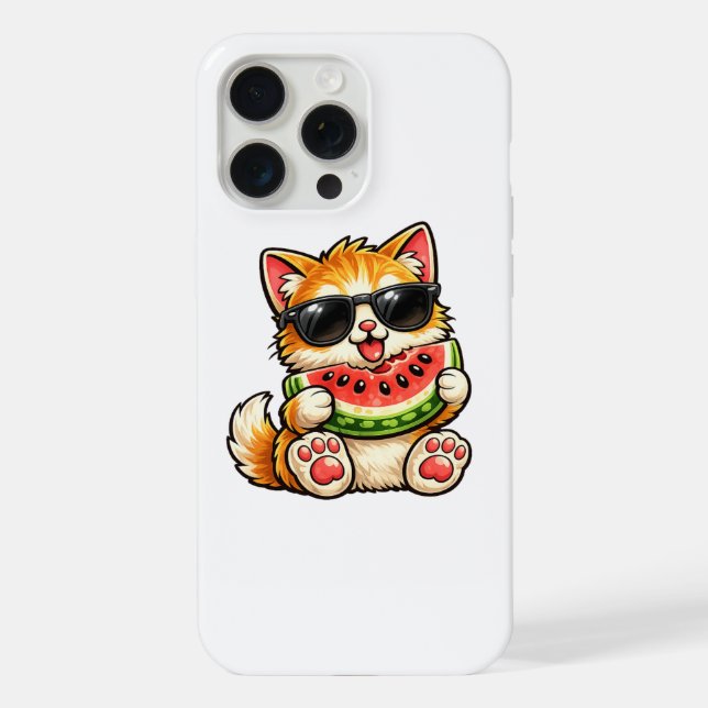 Cool Watermelon Cat iPhone Case (Back)