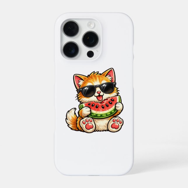 Cool Watermelon Cat iPhone Case (Back)