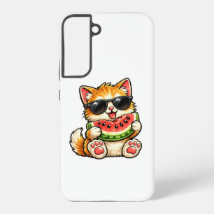 Cool Watermelon Cat Samsung Galaxy Case